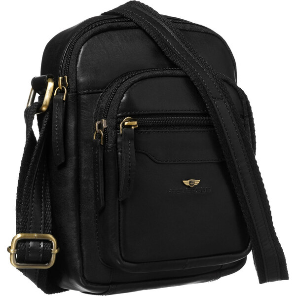 Malá čierna kožená pánska crossbody taška Peterson – elegantná a 65292271