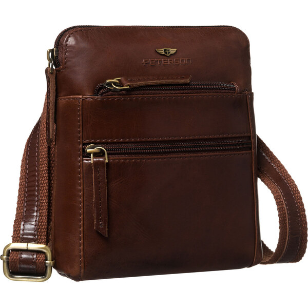 Peterson Elegantná hnedá pánska kožená crossbody taška – praktická a 65292283