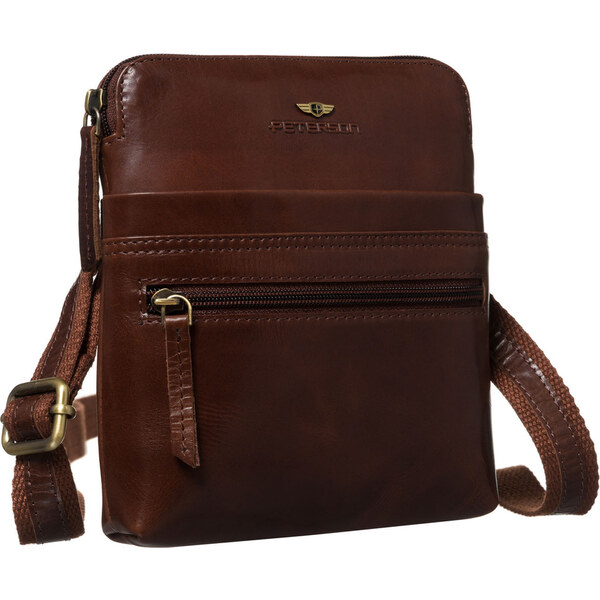 Peterson Malá hnedá pánska kožená crossbody taška – ľahká, štýlová a 65292281