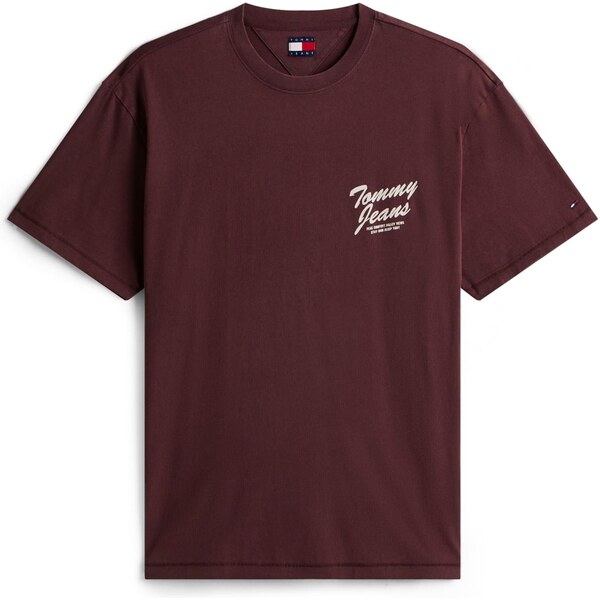 Tommy Jeans Tričko NOVELTY gaštanová / biela 65292636