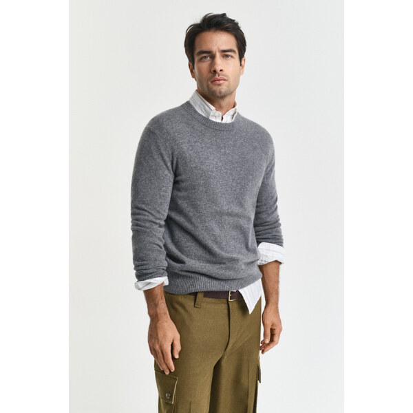 SVETER GANT CASHMERE C-NECK CHARCOAL MELANGE 65292776