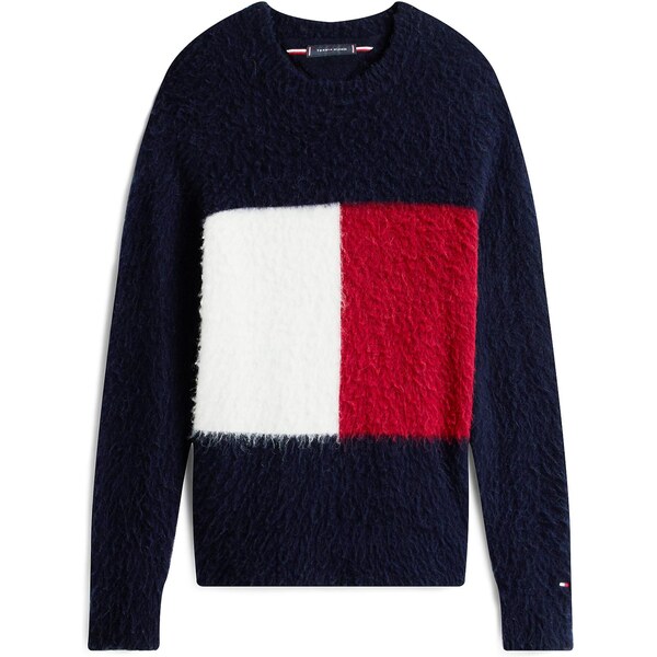 TOMMY HILFIGER Sveter tmavomodrá / červená / biela 65582199
