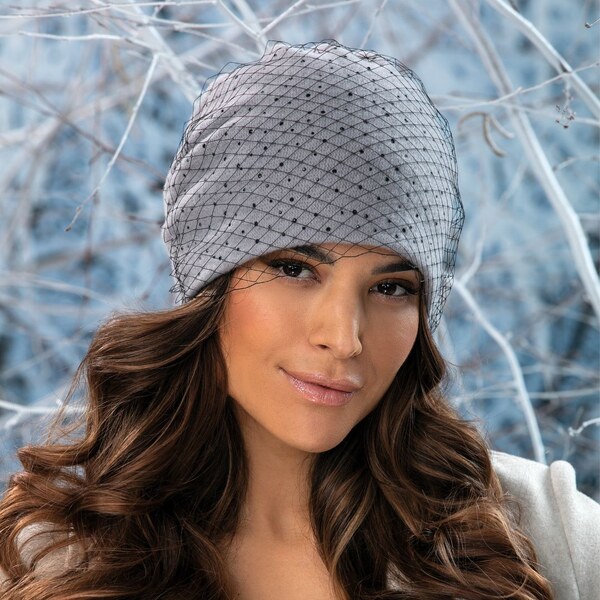 Dámska šedá zimná čiapka z 100% vlny Woolmark - Krumlovanka W-0877/529 65296389