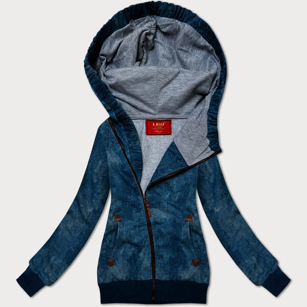 Dámska modrá mikina s asymetrickým zipsom LHD (AMG-61) 65449285