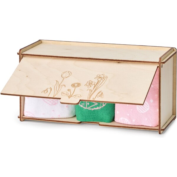 Vlnka Farebná súprava bavlnených ponožiek v krabičke ružová 65063411