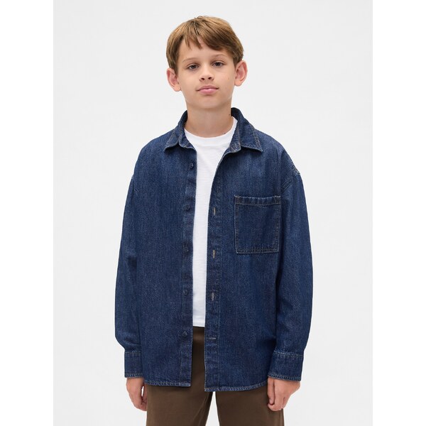 GAP Chlapčenské Svrchná džínsová oversize košeľa 827570-00 66265409