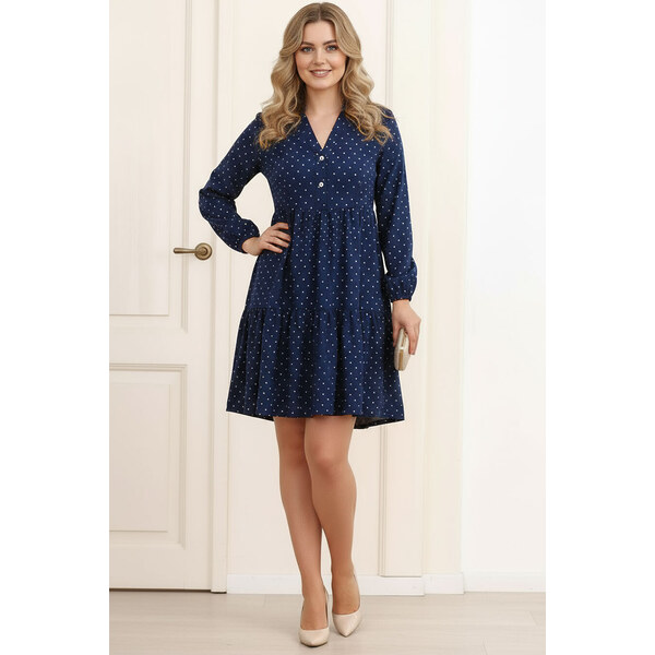 Autorské šaty Lotika s bodkami zo 100% lanu 55849729