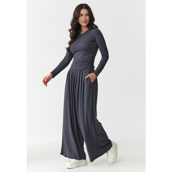 Makadamia Viskózová súprava so širokými nohavicami | antracit M892 65298880