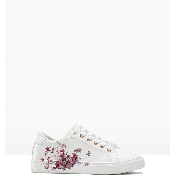 bonprix Tenisky s kvetovanou potlačou, farba biela 44790139