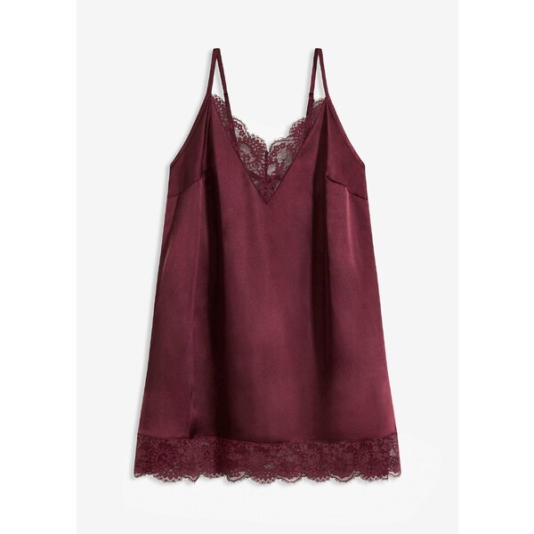 bonprix Negližé z lesklého saténu, farba hnedá 65262376