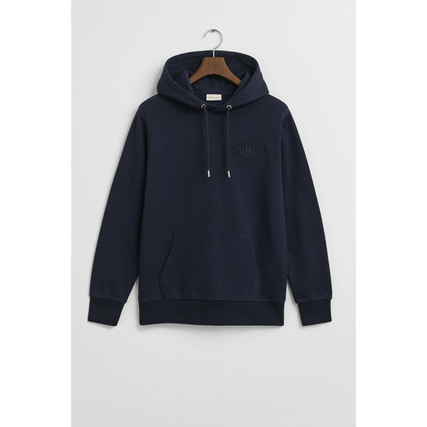 MIKINA GANT REG TONAL SHIELD HOODIE EVENING BLUE 65300296