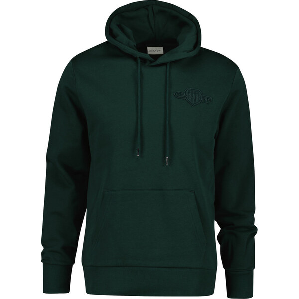 MIKINA GANT REG TONAL SHIELD HOODIE TARTAN GREEN 65300297