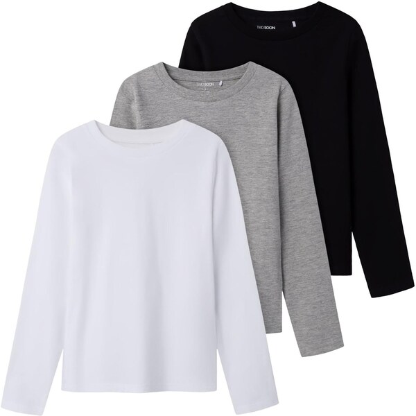 TWO SOON Tričko sivá melírovaná / čierna / biela 65644912