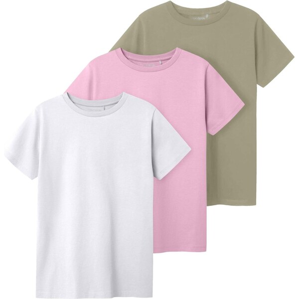 TWO SOON Tričko olivová / svetloružová / biela 65646066