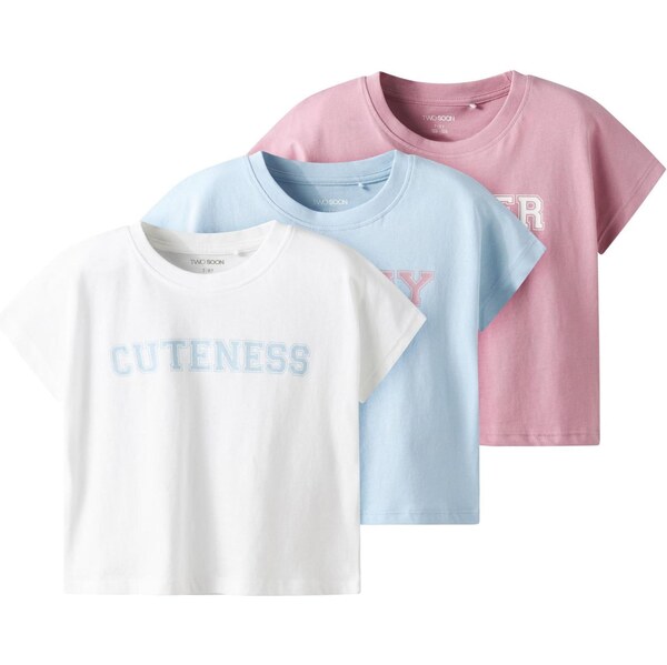 TWO SOON Tričko svetlomodrá / staroružová / biela 65649724