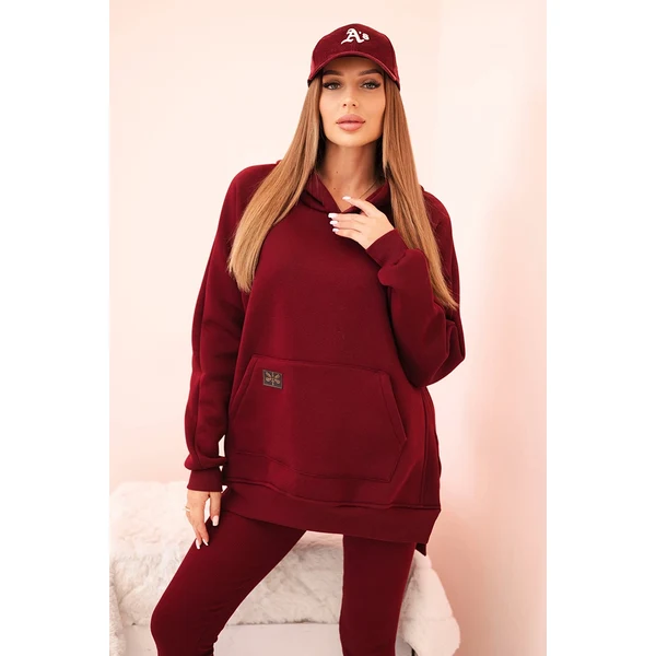 Polski Dámsky bavlnený komplet s kapucňou a legínami s vysokým pásom 65303797