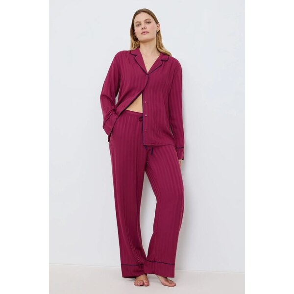 Triumph Viskózové pyžamo Amourette Jacquard PW vínové 65315737