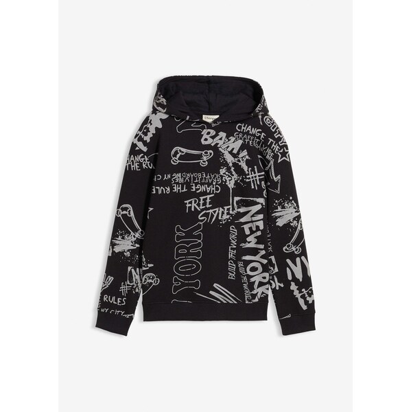 bonprix Mikina z mäkkého bavlneného mixu, farba čierna 65303625