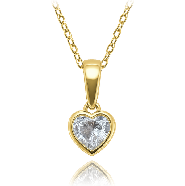 OLIVIE Detský zlatý náhrdelník srdiečko s bielym zirkónom Au 585/1000 66386198