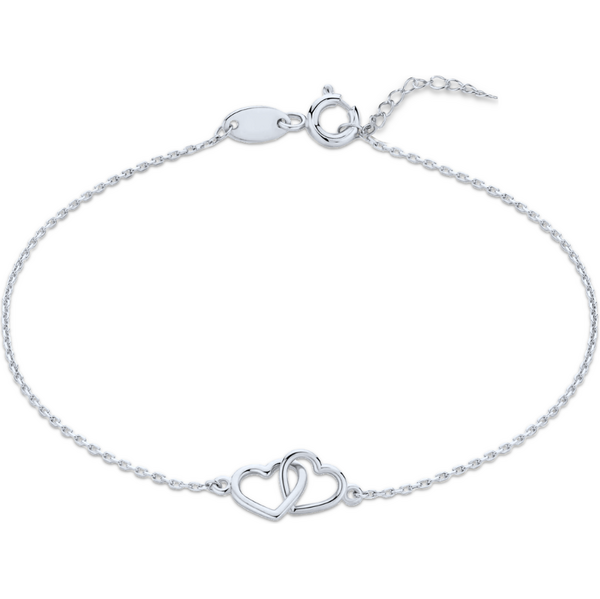 OLIVIE Zlatý náramok z bieleho zlata so srdiečkami Au 585/1000 66386221