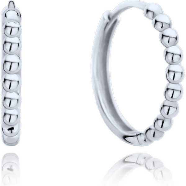 OLIVIE Zlaté náušnice z bieleho zlata krúžky Au 585/1000 66386217