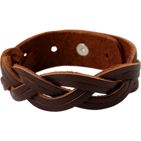 Buďchlap Prepletaný hnedý náramok pre pánov 65637845