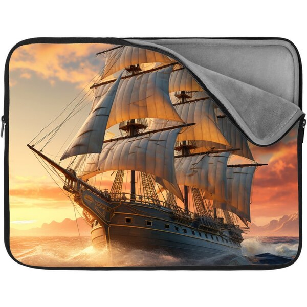 Sablio Obal na notebook Plachetnica vo vlnách pri východe slnka 65424491