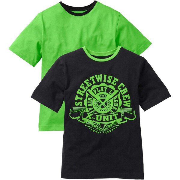 bonprix Tričko (2 ks), z čistej bavlny, farba čierna 49698077