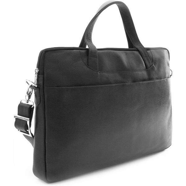 Arwel Čierna kožená taška na notebook cez rameno 112-7039-60 65319954