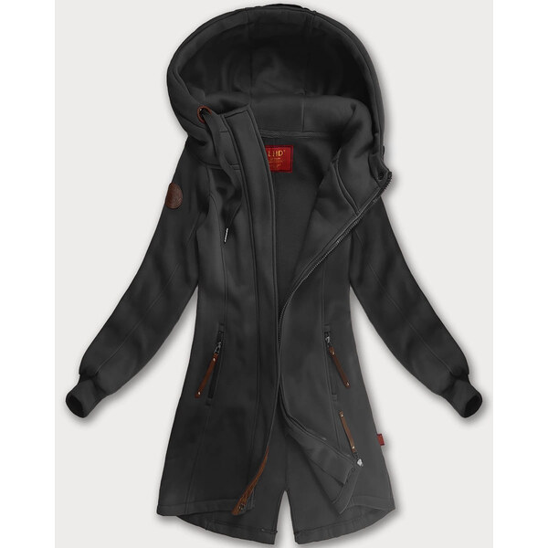 LHD Dlhá dámska mikina v grafitovej farbe s kapucňou (AMG-675/2) 65446976