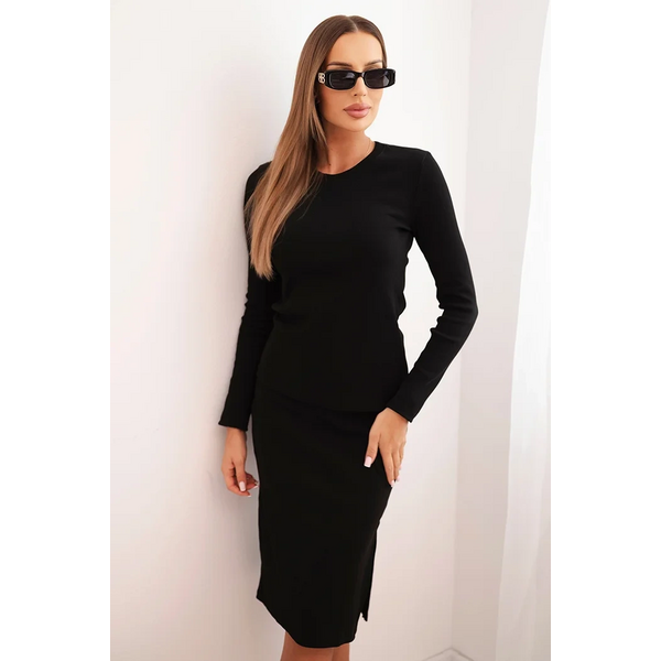 Polski Dámsky komplet bavlnený pruhovaný top a puzdrová sukňa 66882417