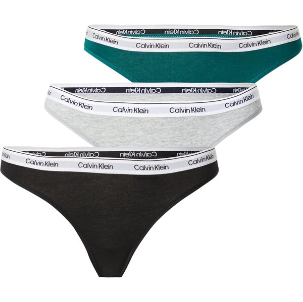 Calvin Klein Underwear Tangá modrozelená / svetlosivá / čierna 65311233