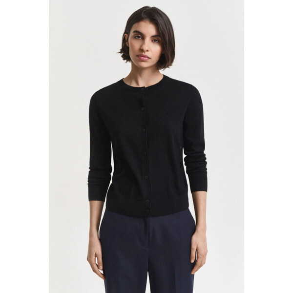 SVETER GANT FINE MERINO C-NECK CARDIGAN BLACK 64980746