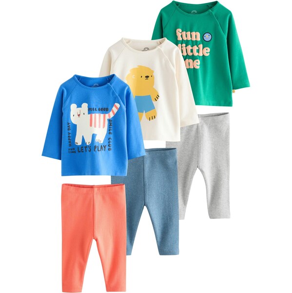 Next Set modrá / sivá melírovaná / zelená / koralová / biela 65886942