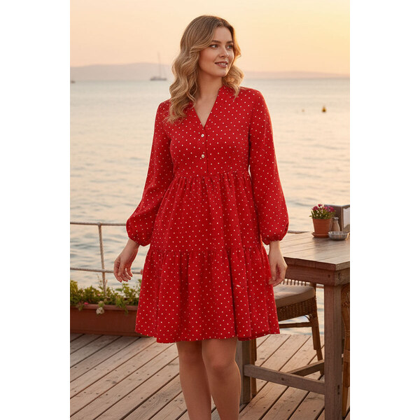 Lotika Linen Ľanové šaty s bodkami 63334442