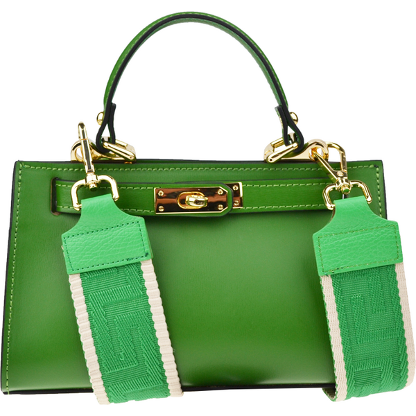 Zelená kožená talianska kabelka Anita Verde s prídavným pruhom IV 65317797