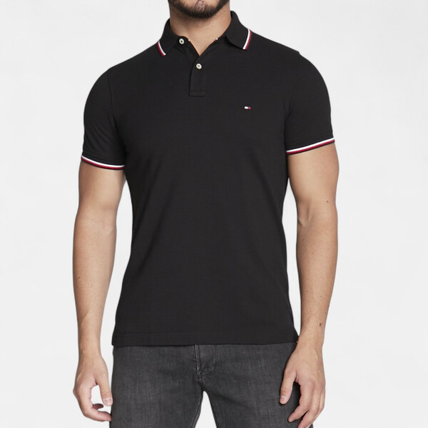 Pánské černé polo triko Tommy Hilfiger 56389 65317578