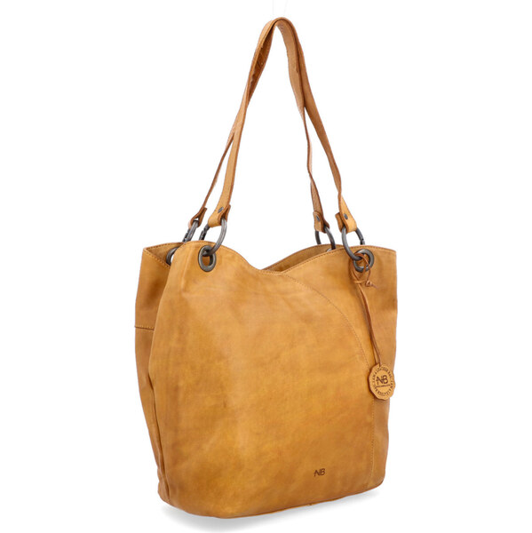 Kožená kabelka cez rameno Noelia Bolger žltá NB 2011 ZLU 46393566