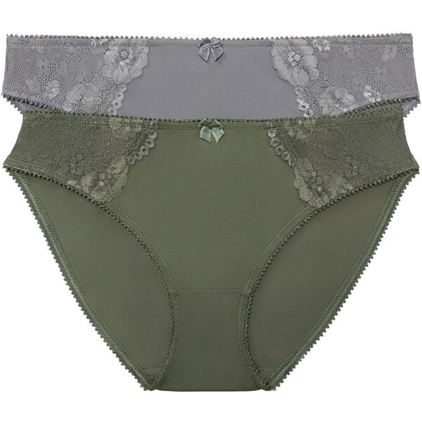 bonprix Nohavičky s jemnou čipkou (2ks), farba zelená 44734833