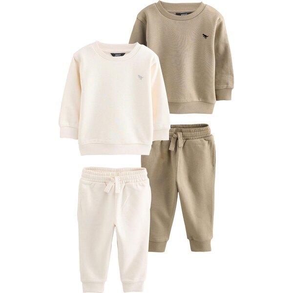 Next Joggingová súprava svetlohnedá / čierna / biela 65323288