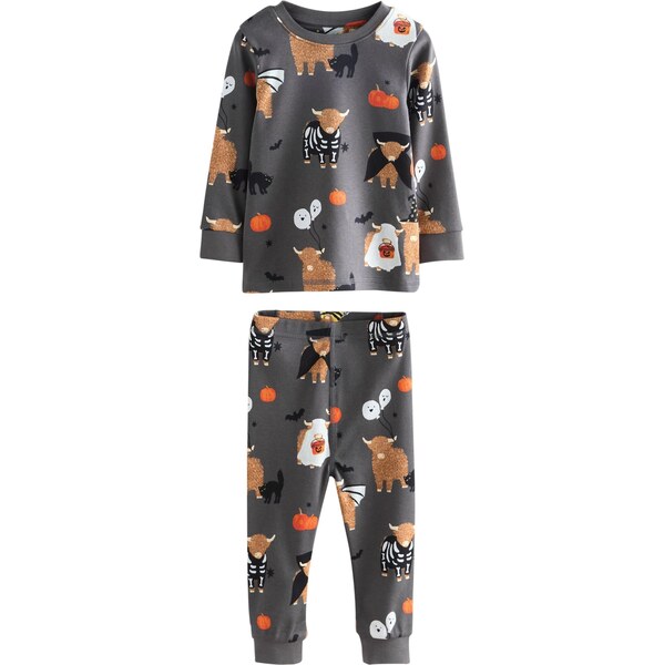 Next Pyžamo Halloween svetlohnedá / tmavosivá / oranžová / čierna 65888811