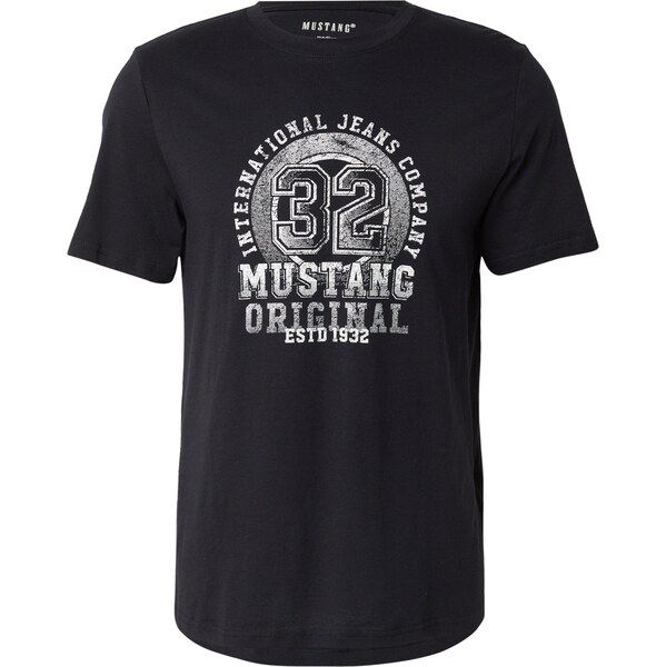 MUSTANG Tričko Style Austin antracitová / biela 65323788