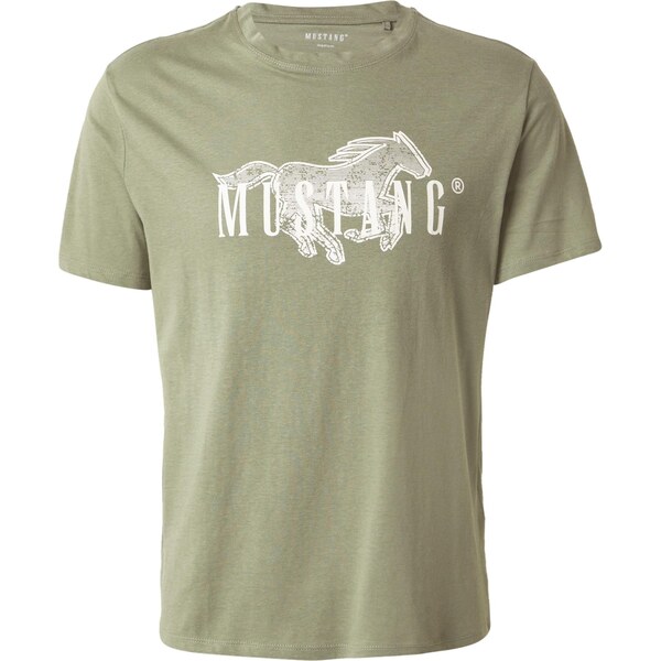 MUSTANG Tričko Austin kaki / biela 65323793