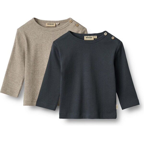 WHEAT Tričko námornícka modrá / sivá melírovaná 65879730