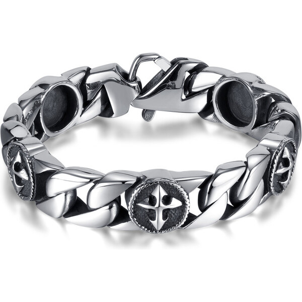 Impress Jewelry Náramok z chirurgickej ocele Knights Templar 65229440