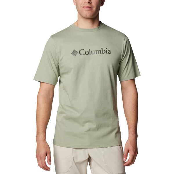 Khaki pánske tričko s krátkym rukávom Columbia CSC Basic Logo SS Tee 65329400