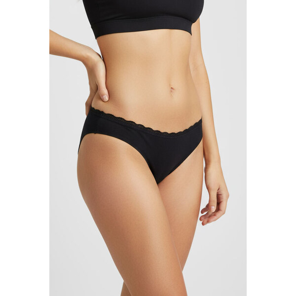 Glara Bavlnené nohavičky s ozdobným pásom - výhodné balenie 3 ks 36989004