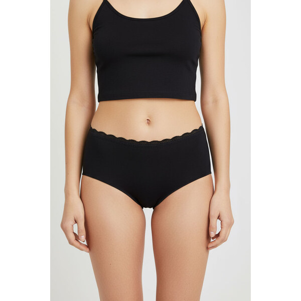 Glara Bavlnené nohavičky s vysokým ozdobným pásom - výhodné balenie 3 36989012