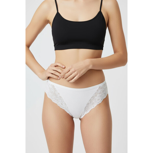 Glara Bavlnené nohavičky s čipkou 2 ks 47001613