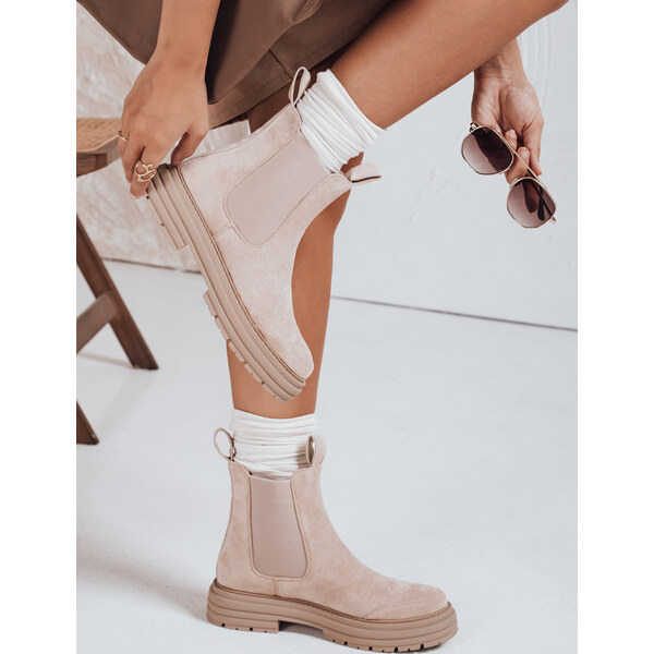 BASIC Béžové dámske chelsea topánky s prackou MADDEN ZY0415 65351103